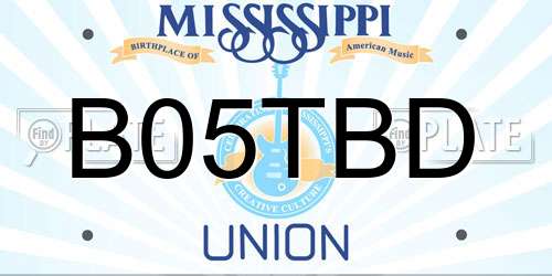 B05TBD Mississippi License Plate