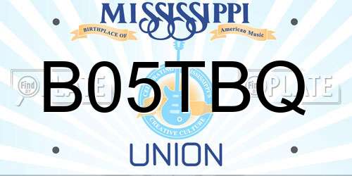 B05TBQ Mississippi License Plate