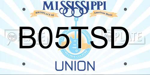 B05TSD Mississippi License Plate