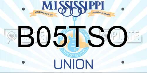 B05TSO Mississippi License Plate