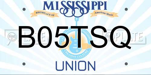 B05TSQ Mississippi License Plate
