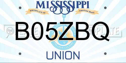 B05ZBQ Mississippi License Plate