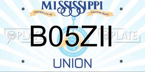 B05ZII Mississippi License Plate