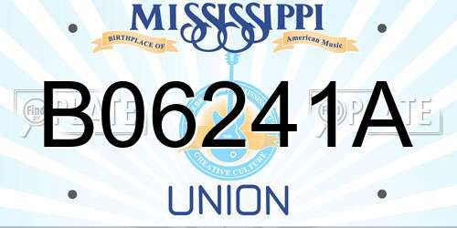 B06241A Mississippi License Plate