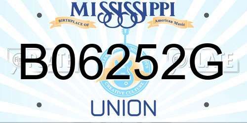 B06252G Mississippi License Plate