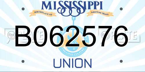 B062576 Mississippi License Plate