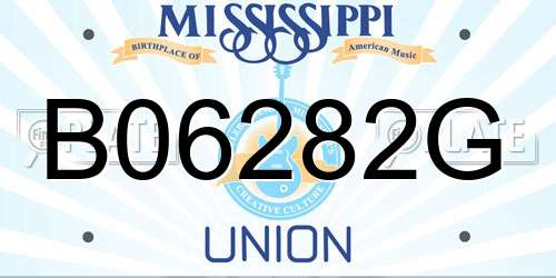 B06282G Mississippi License Plate