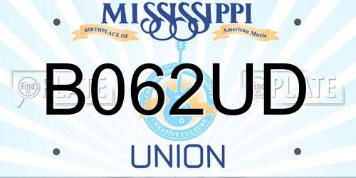 B062UD Mississippi License Plate