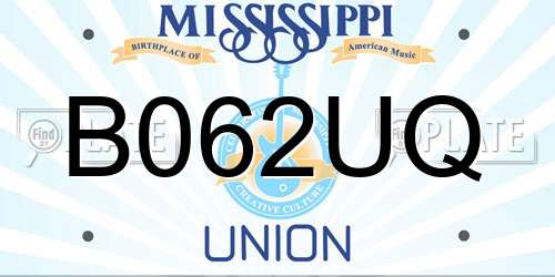 B062UQ Mississippi License Plate