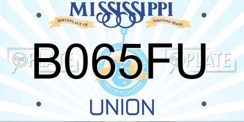 B065FU Mississippi License Plate