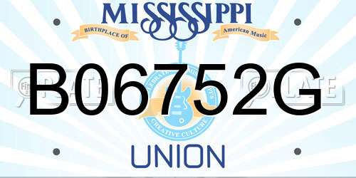 B06752G Mississippi License Plate