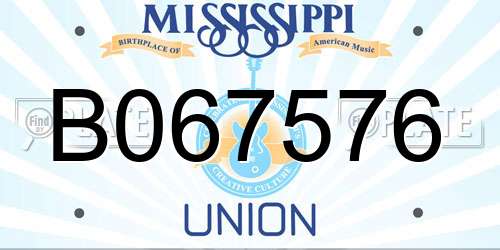B067576 Mississippi License Plate