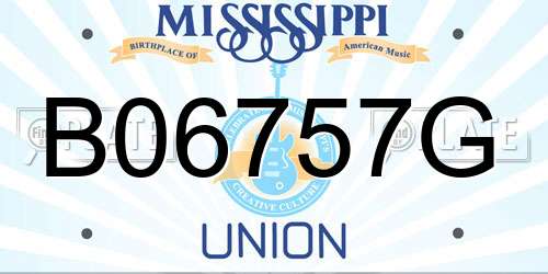 B06757G Mississippi License Plate