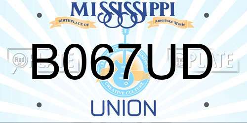 B067UD Mississippi License Plate