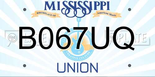 B067UQ Mississippi License Plate