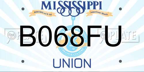 B068FU Mississippi License Plate