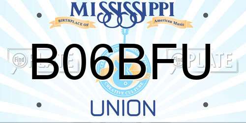 B06BFU Mississippi License Plate