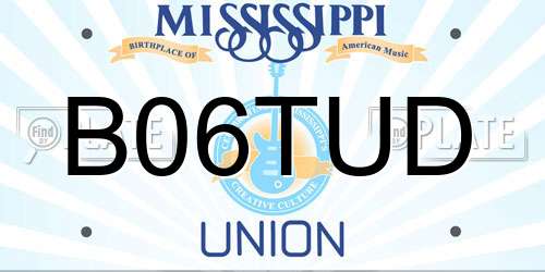 B06TUD Mississippi License Plate