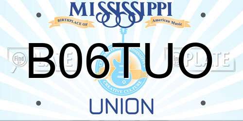 B06TUO Mississippi License Plate