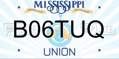 B06TUQ Mississippi License Plate