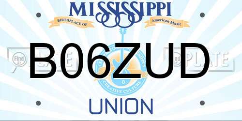 B06ZUD Mississippi License Plate