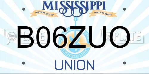 B06ZUO Mississippi License Plate