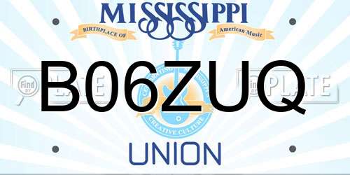 B06ZUQ Mississippi License Plate