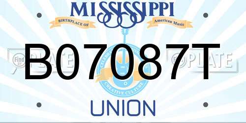 B07087T Mississippi License Plate