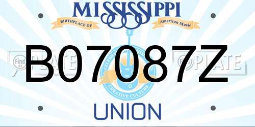 B07087Z Mississippi License Plate