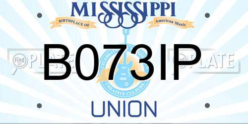 B073IP Mississippi License Plate