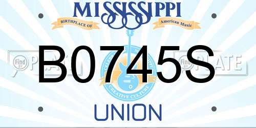 B0745S Mississippi License Plate