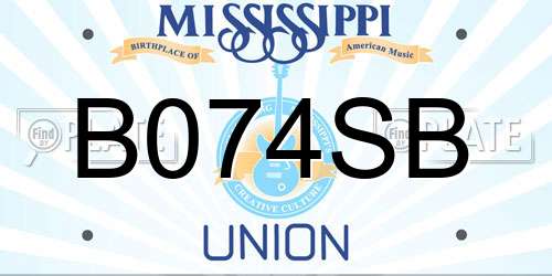 B074SB Mississippi License Plate