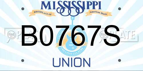 B0767S Mississippi License Plate