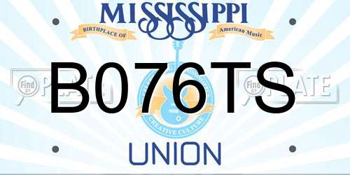 B076TS Mississippi License Plate