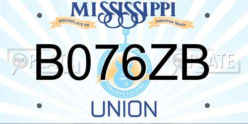 B076ZB Mississippi License Plate