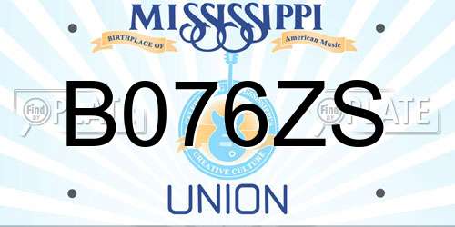 B076ZS Mississippi License Plate