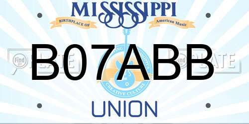B07ABB Mississippi License Plate