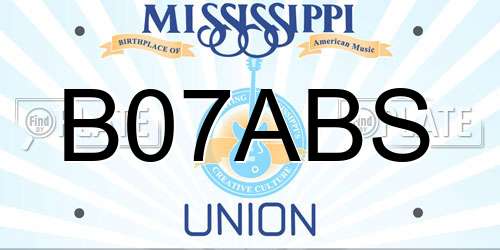B07ABS Mississippi License Plate