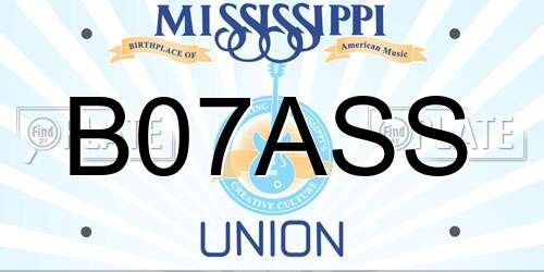 B07ASS Mississippi License Plate