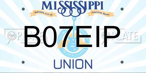 B07EIP Mississippi License Plate