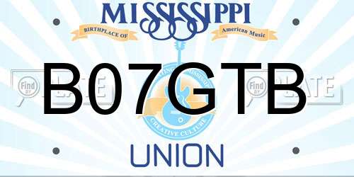 B07GTB Mississippi License Plate
