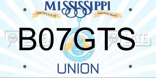 B07GTS Mississippi License Plate