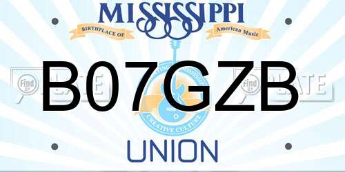 B07GZB Mississippi License Plate