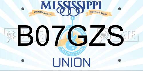 B07GZS Mississippi License Plate