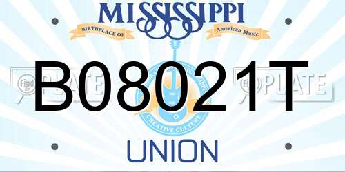 B08021T Mississippi License Plate