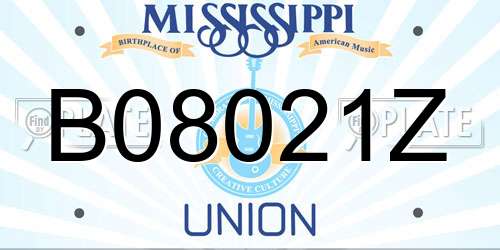 B08021Z Mississippi License Plate
