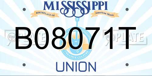 B08071T Mississippi License Plate