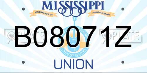 B08071Z Mississippi License Plate