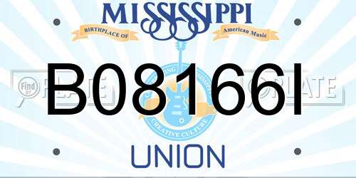 B08166I Mississippi License Plate