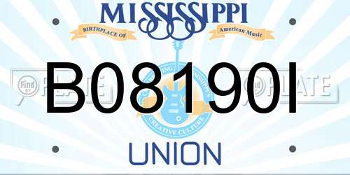 B08190I Mississippi License Plate